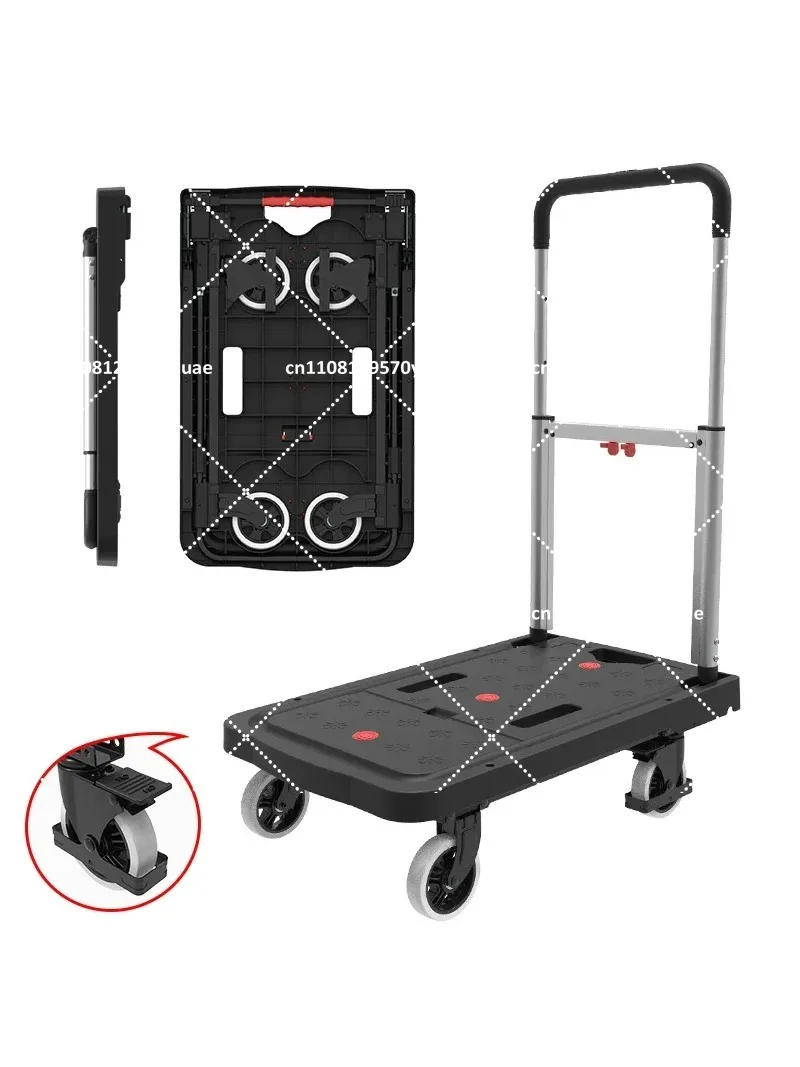 Folding Hand Truck Portable Flatbed Trolley Utility Cart for Household Cargo Moving Dolly