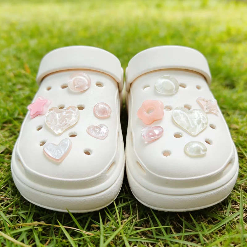 12PCS Star Love Handmade Shoe Charms DIY Garden Shoe Decorations Designer Quality Hole Charms for Girls Gift