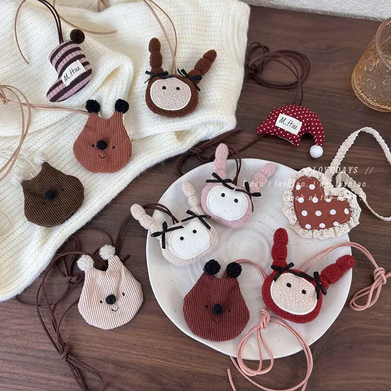 Soft Cotton Linen Bunny Pendant Necklace for Girls Adjustable Length Sweet Girly Handcrafted Accessory for Daily Use Travel Gift