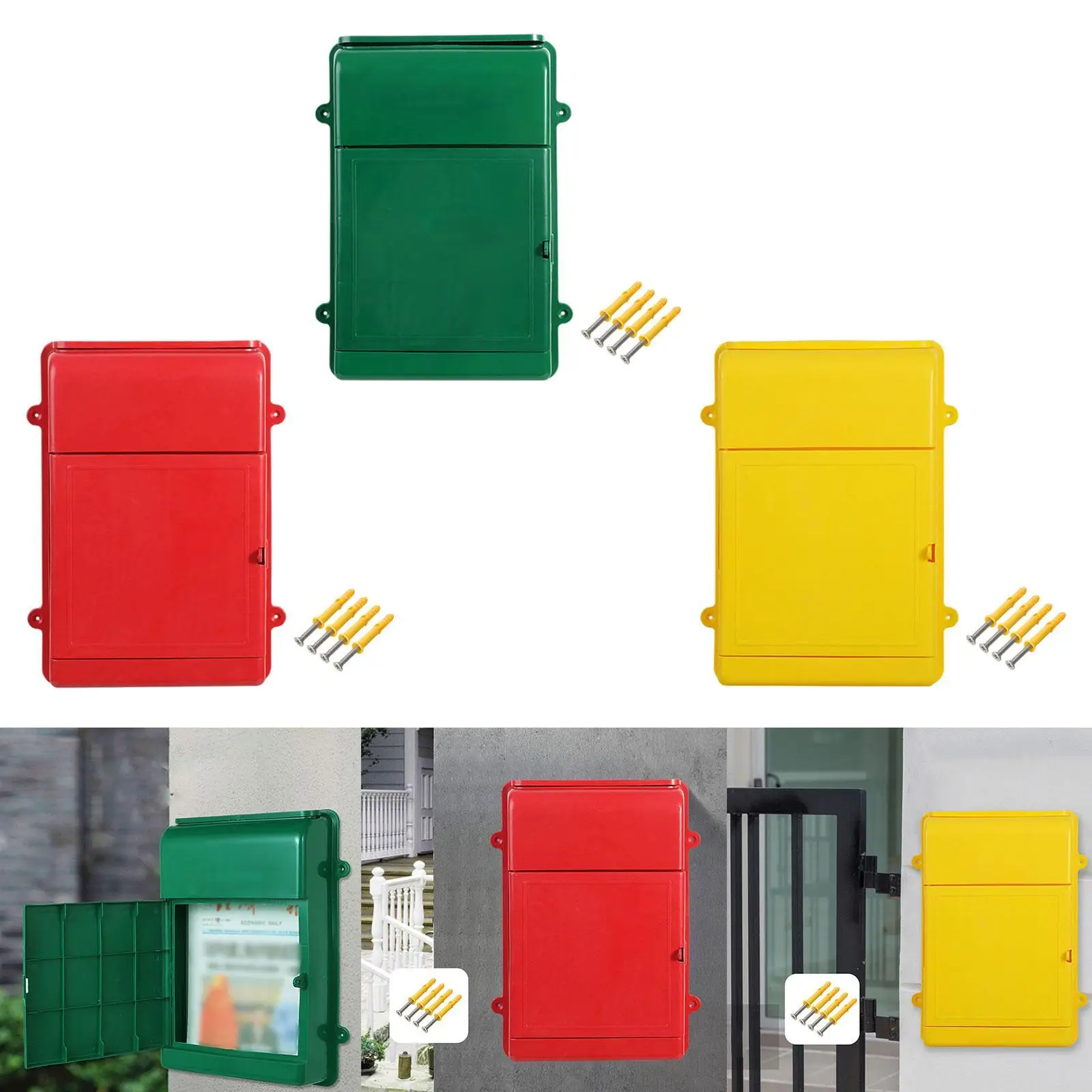 Wall Hanging Mailbox Versatile Post Letter Box Suggestion Case 34.5x26x7cm Drop Box, for Hotel Business Home Yard Office Decor