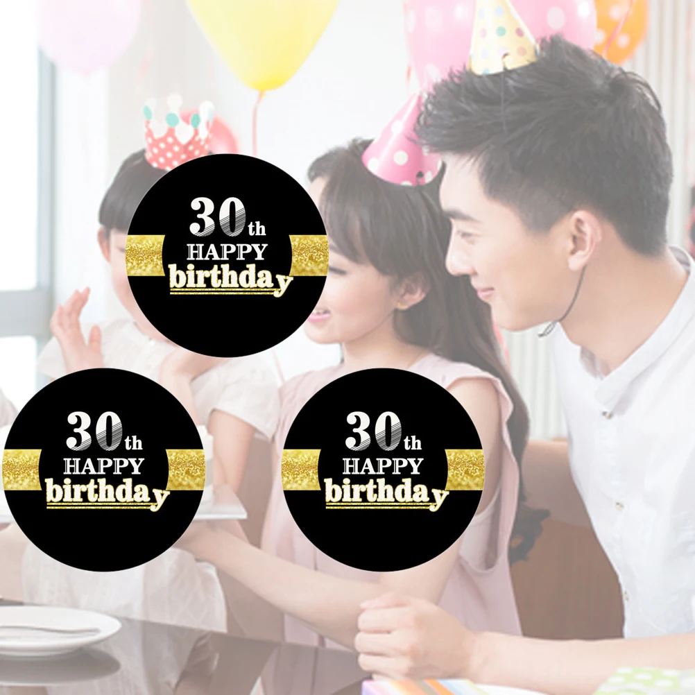 

12Pcs Party Decoration Stickers 30th Happy Birthday Letters Waterproof Eco Friendly Paper Material for Birthday Party