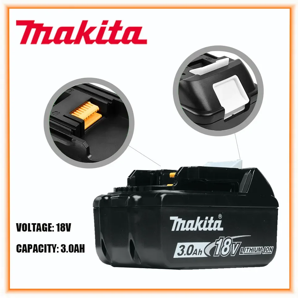 

100% Original Makita 18V 3.0Ah Rechargeable Power Tools Battery with LED Li-ion Replacement LXT BL1860B BL1860 BL1850