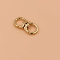1piece Solid Brass Swivel Coupling Ring Rotatable Connector 8-shape Keychain Parts Wallet Round Circle Key Ring Fob Clip Buckle