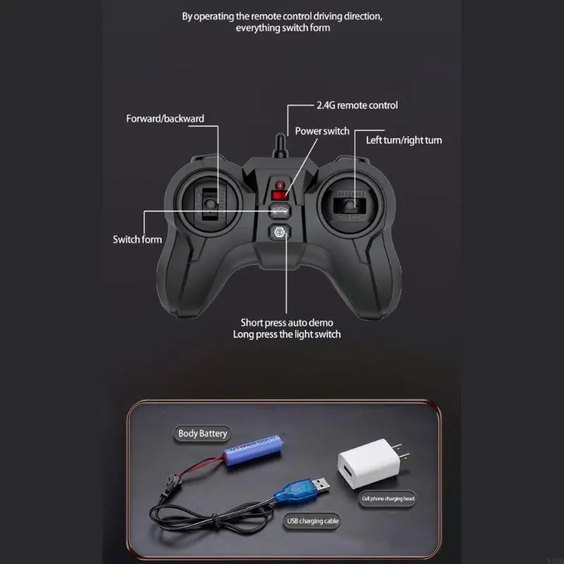 Dynamic Remote Control Drift Car Convertible en robot avec changement bouton