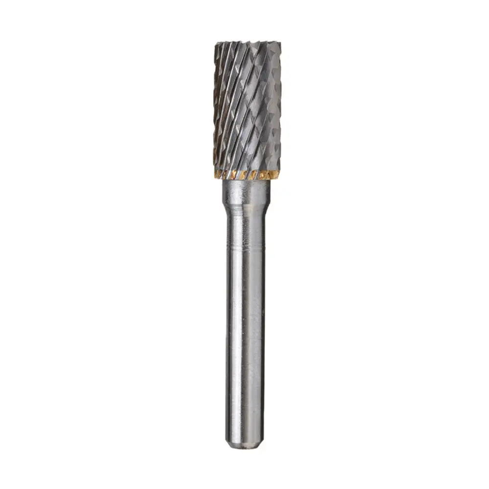Tipo cilíndrico Tungsten Steel Milling Cutter, Moagem Head, Single e Double Slot Rotary File, 6mm