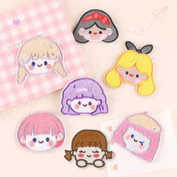 Embroidery Cartoon Girl Avatar Badge Clothing Accessories DIY Women's t-shirt Clorhing Self-adhesive Embroidered Patches