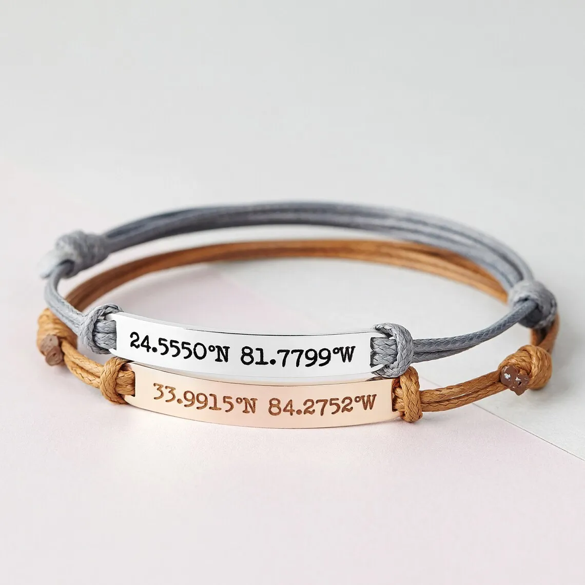 Personalized Custom Text Bracelet For Women Men Baby Stainless Steel Bar Leather Rope Braided Adjustable Bracelets Jewelry Gifts