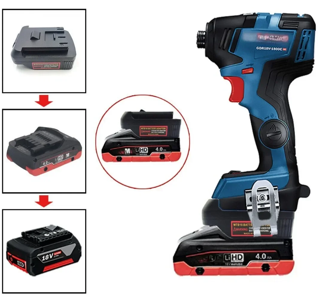 

Converter Adapter for Metabo 18V Lithium Battery Convert To for Bosch BAT Series 18V Lithium Battery Electric Power Tool Drill