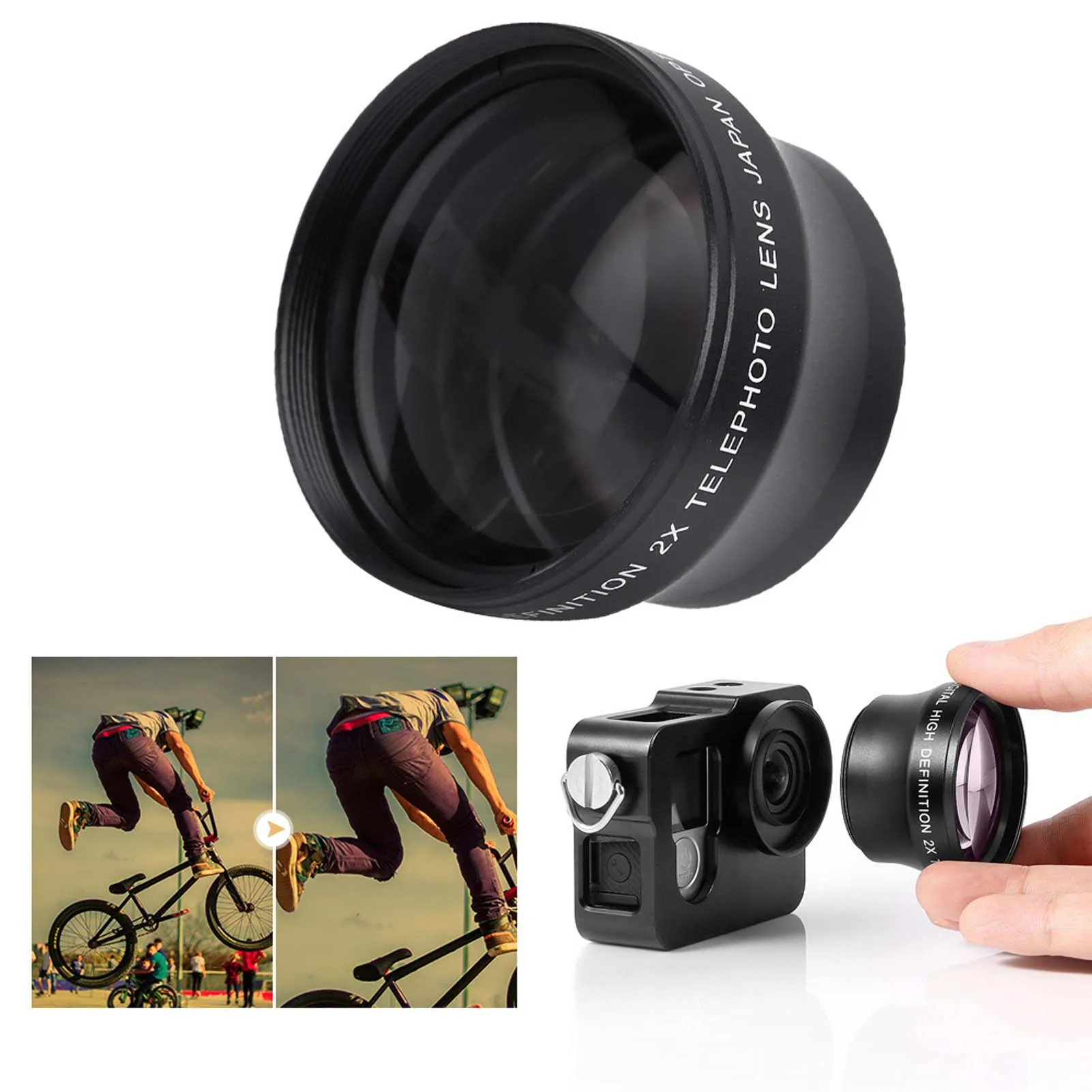 2X 렌즈 카메라 렌즈 렌즈 고화질 렌즈 2X 배율 고화질 변환기 37mm 마운트 카메라용 망원 렌즈