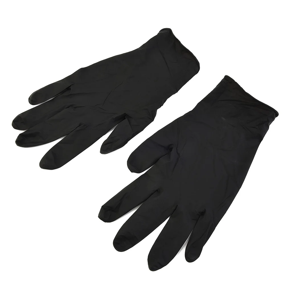 Hand Tool Kitchen Disposable Gloves Maintenance Pure Nitrile Rubber (Latex Free) Protective Equipment Alkali Resist Black 20 Pcs