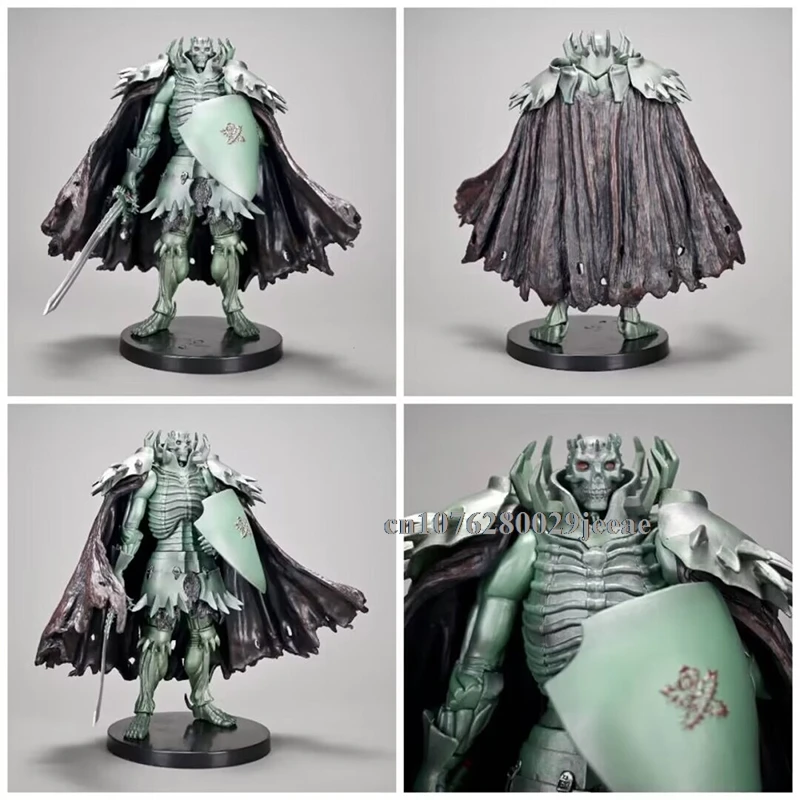 Figura de caballero con calavera Aixlan de 21CM, figura de acción de PVC de caballero plateado verde blindado, regalo de Navidad, modelo coleccionable, juguetes de acción, regalo