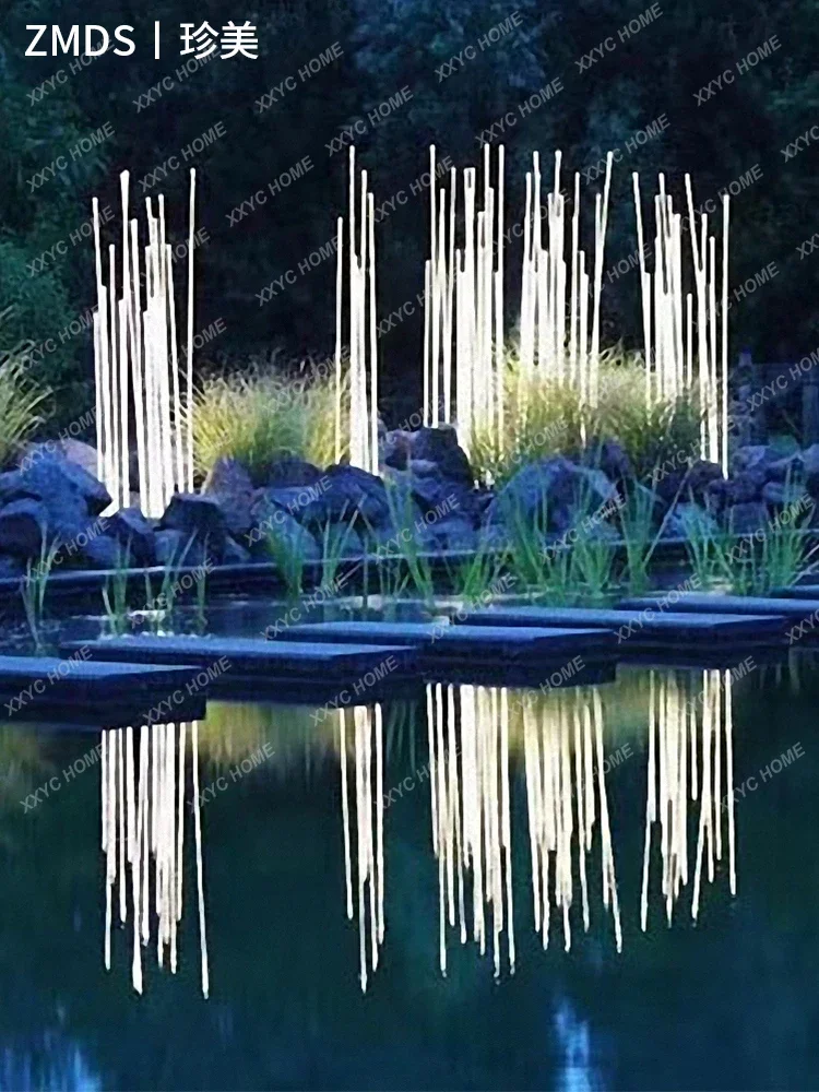Customized LED Optical Fiber Reed Creative Courtyard Outdoor Park Villa Landscape Decoration Lamp Garden Lighting Lawn Lamp