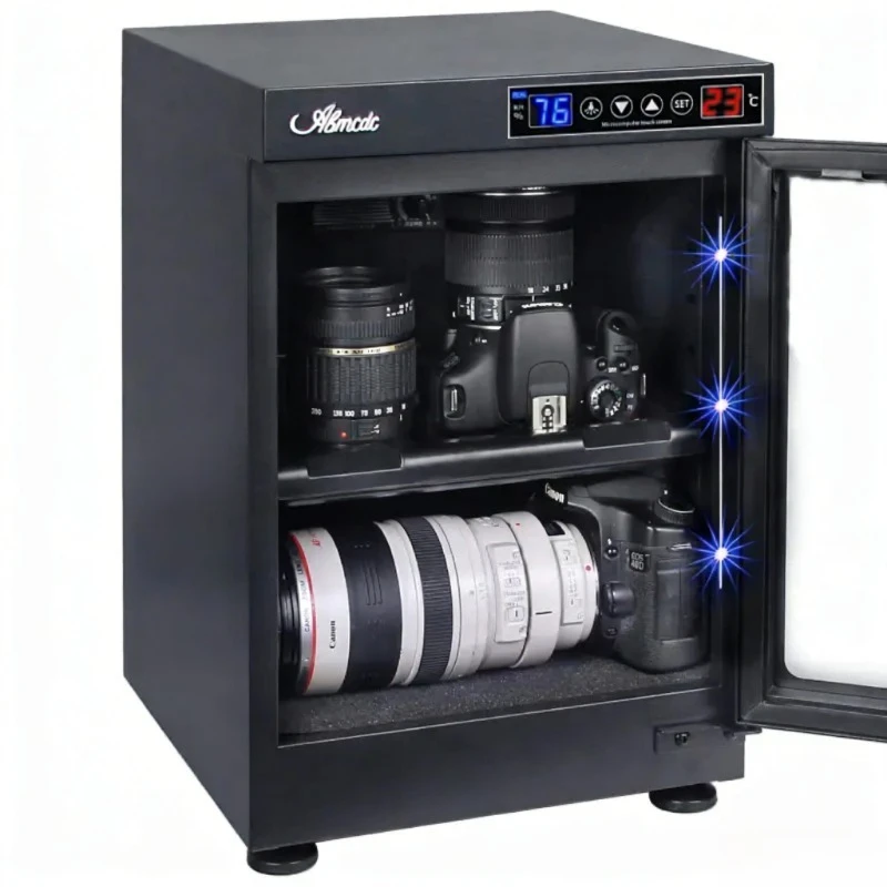 DSLR Camera Lens Dry Box Electronic Dehumidifier Storage Cabinet for Stamp Collection & Photography Equipment Moisture Proof