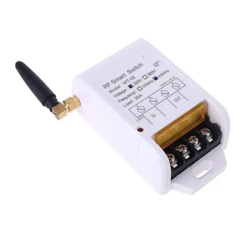 315MHZ 433MHZ + 220V 380V 30A Relay Wireless Remote Control Switch Receiver with Light 2000M Transmitter Ultra Receiving