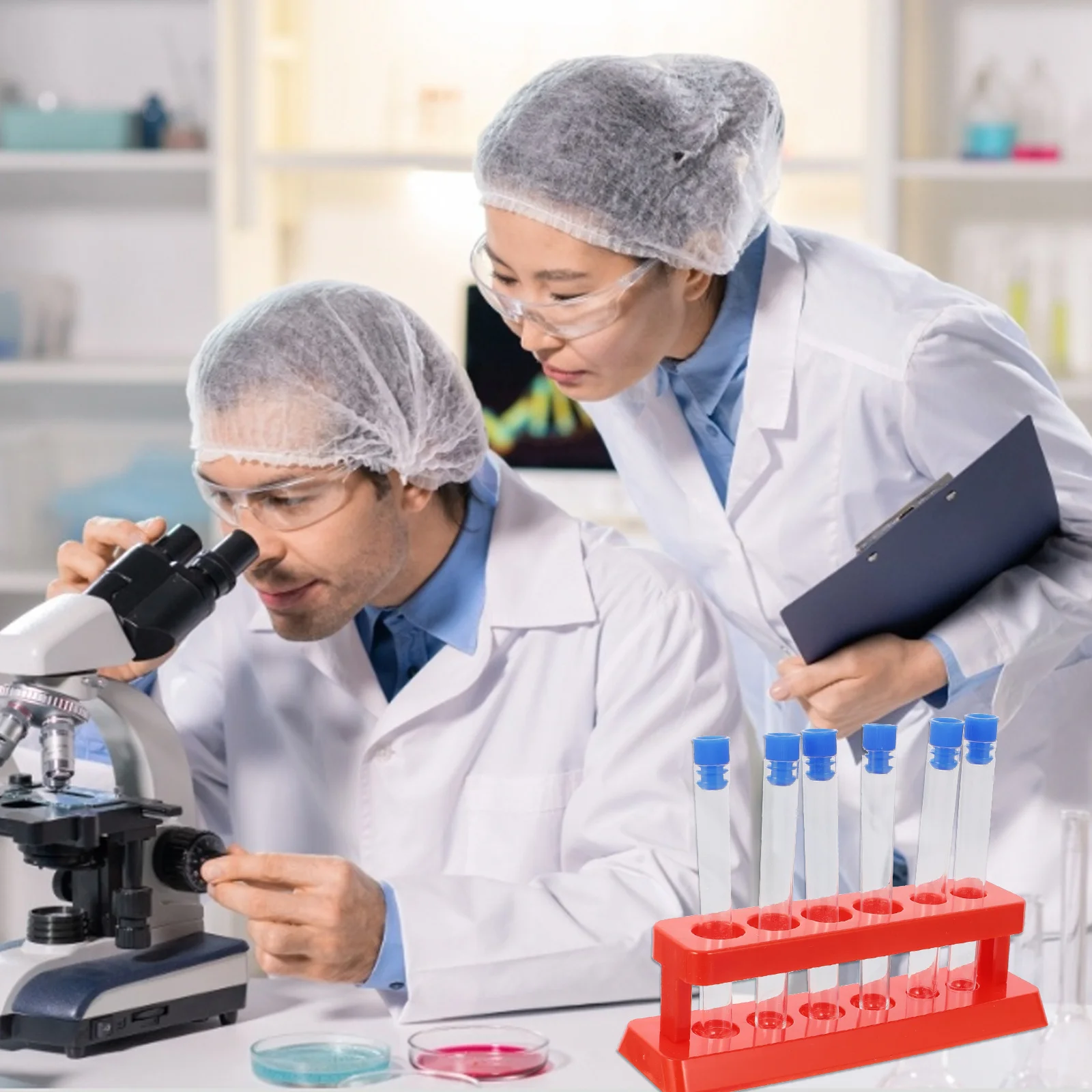 

1Set Test Tube Holder Laboratory Plastic Rack Six Holes Organizer Storage Kit Reusable Smooth Surface Experimental Tool