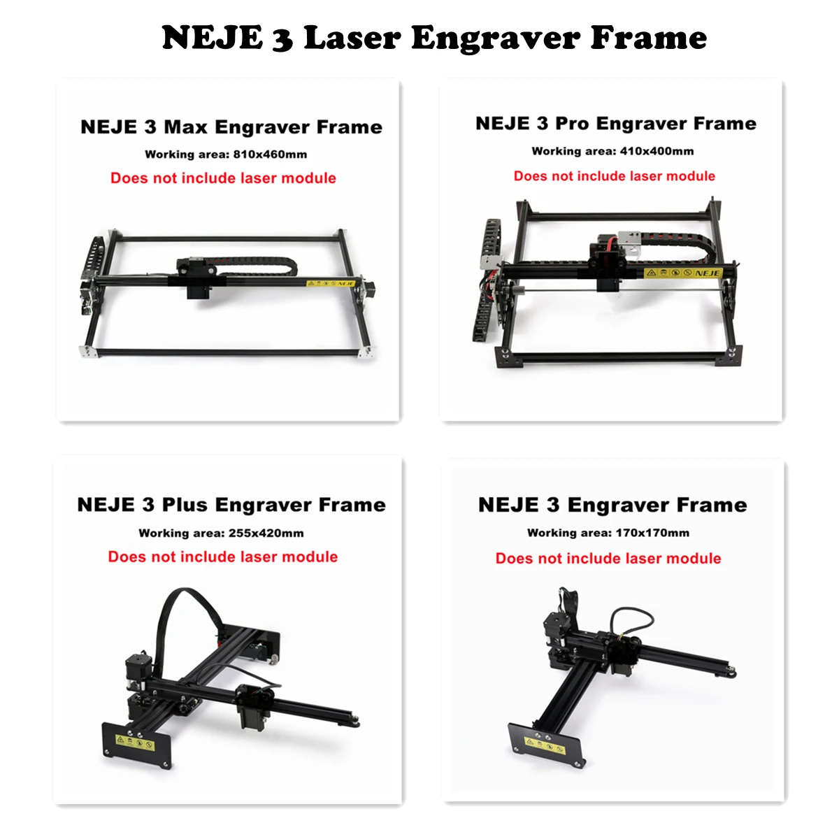 NEJE 4 MAX/3 Max/Pro/Plus CNC Laser Engraver Frame Without Laser Module Bluetooth APP Control Lightburn LaserGRBL NEJE Software