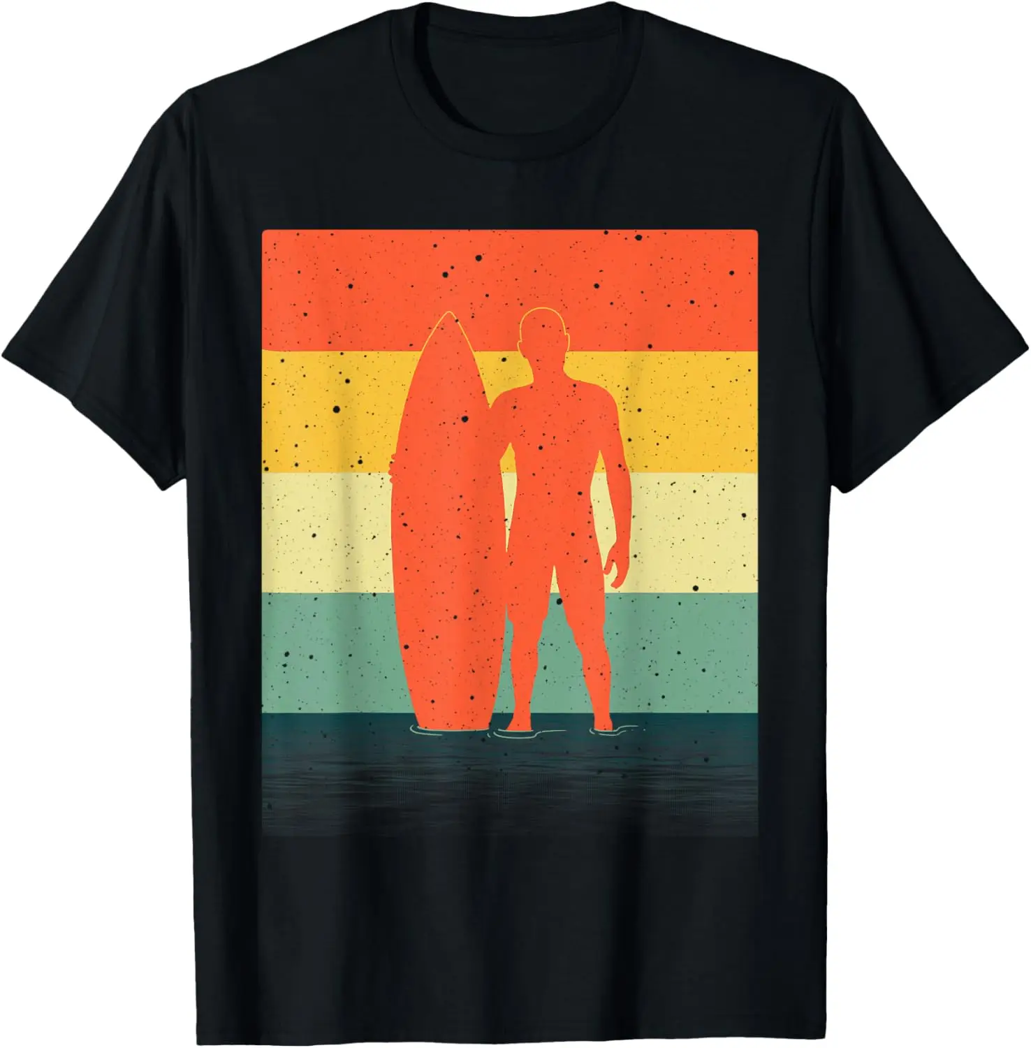 Cool Surfer For Men Boys Retro Surfboard Beach Summer Sunset T-Shirt