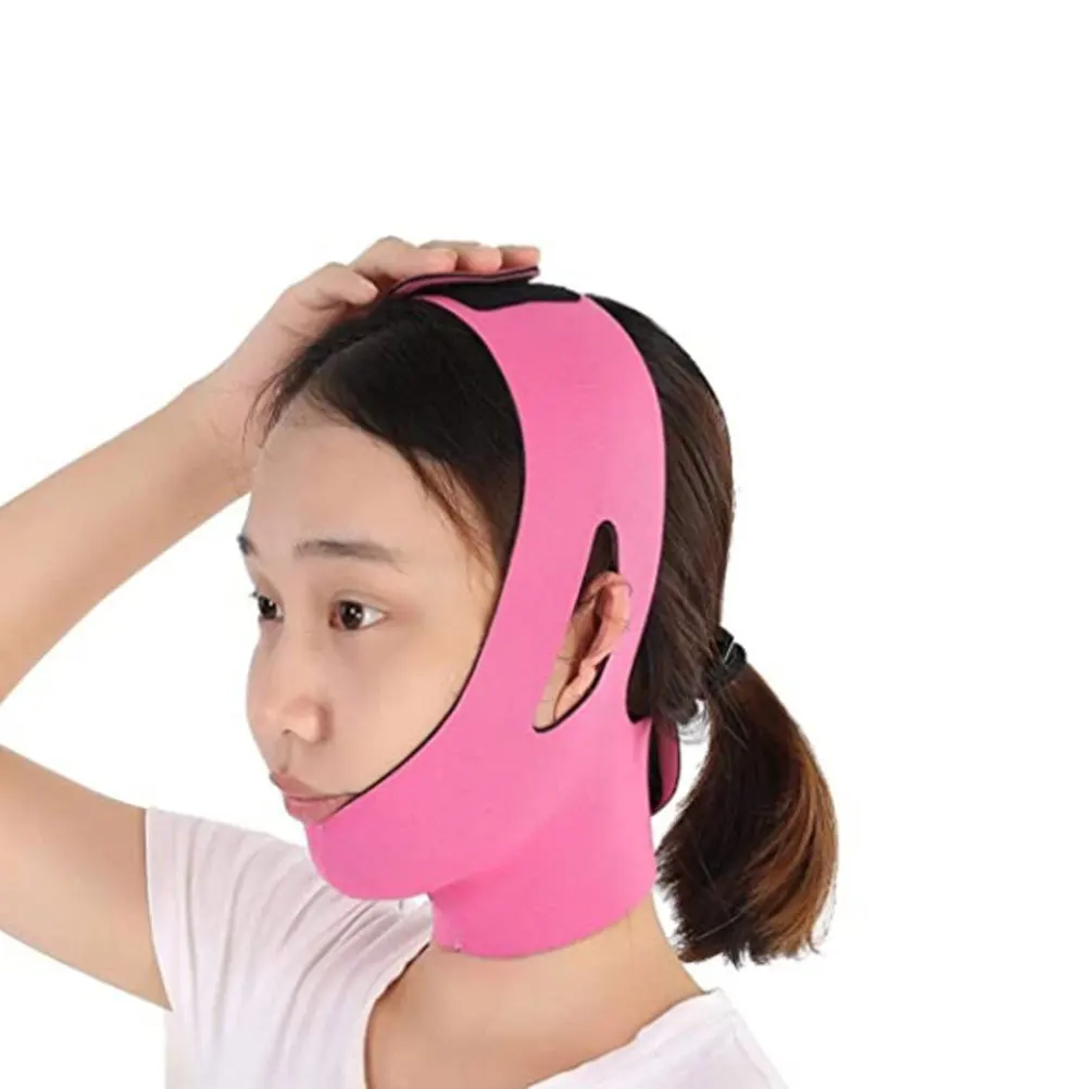 Mascarilla de estiramiento facial en V para apretar el contorno facial doble, correa para la barbilla reutilizable, herramienta para dar forma más delgada, debajo de la barbilla