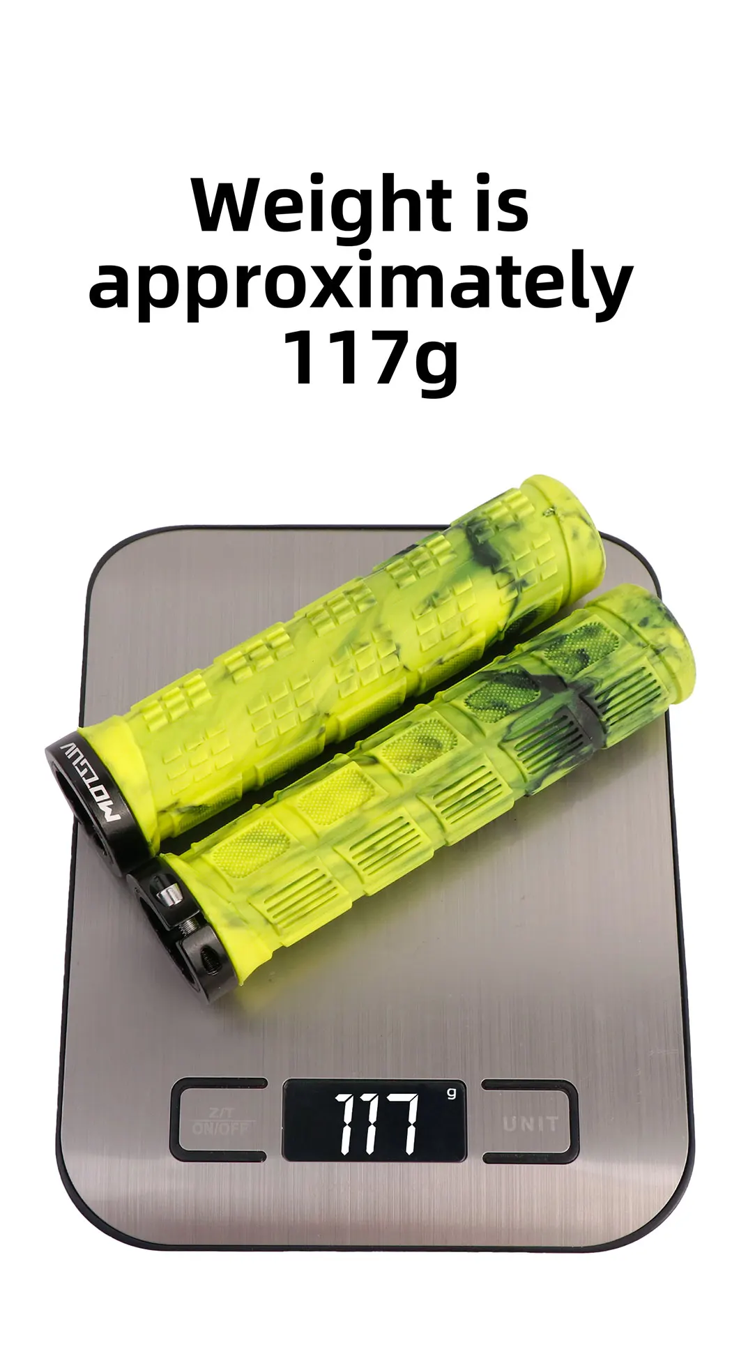 Mountainbike-Lenkergriffe, zweifarbig, Aluminiumlegierung, rutschfestes Gummi, ergonomisches Design für bequemes Radfahren auf der Straße – Detail 13