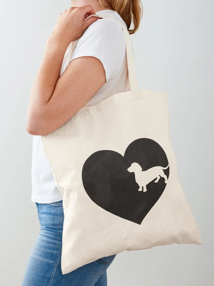 

Dachshund Love Silhouette Stone Tote Bag Women's bag bag luxury women tote bags cloth bags