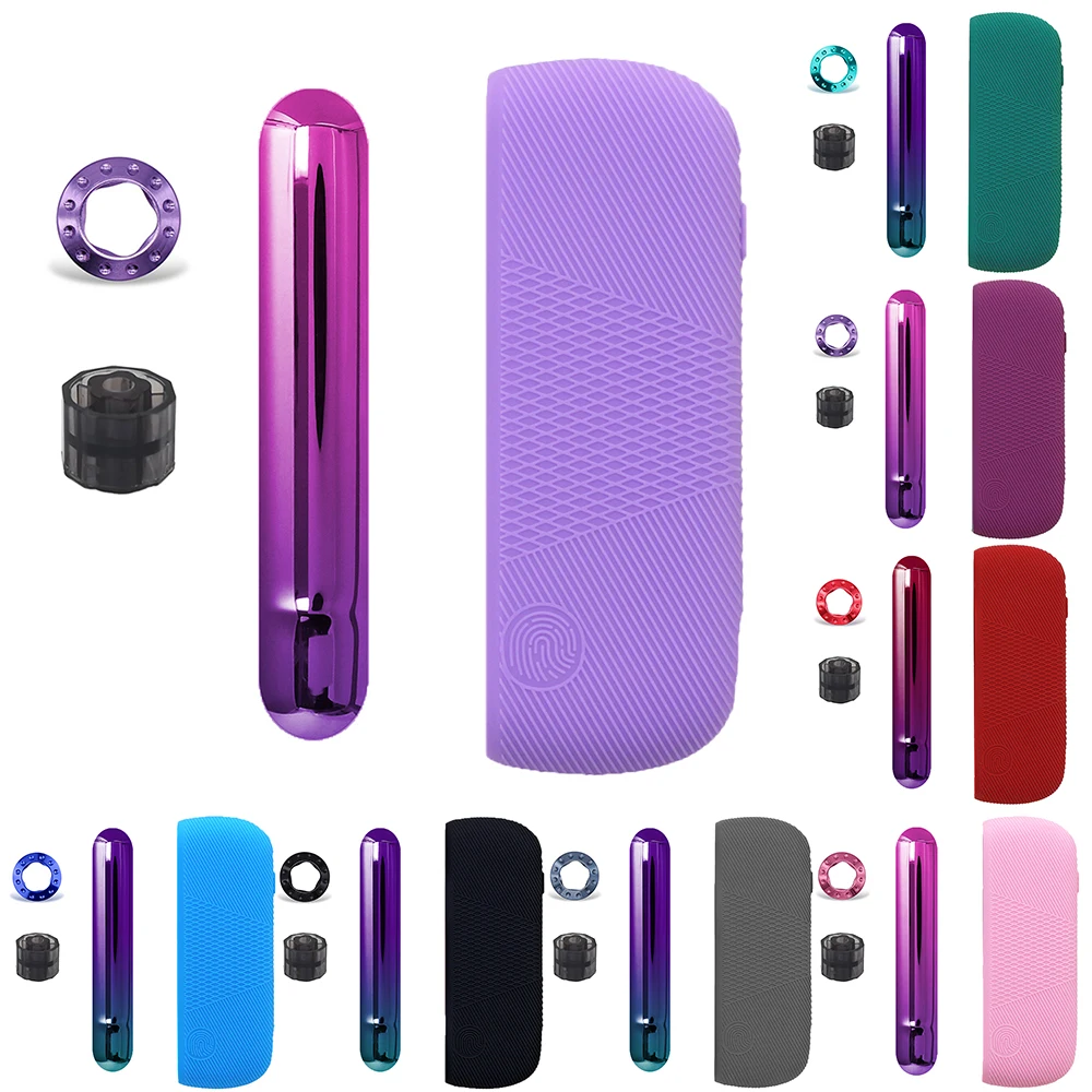 3-IN-1 Panel Cover+Silicone Case+Ring for IQOS ILLUMA Replace Parts for IQOS 6th 7th Personalized Rugged Holder for ILLUMA I