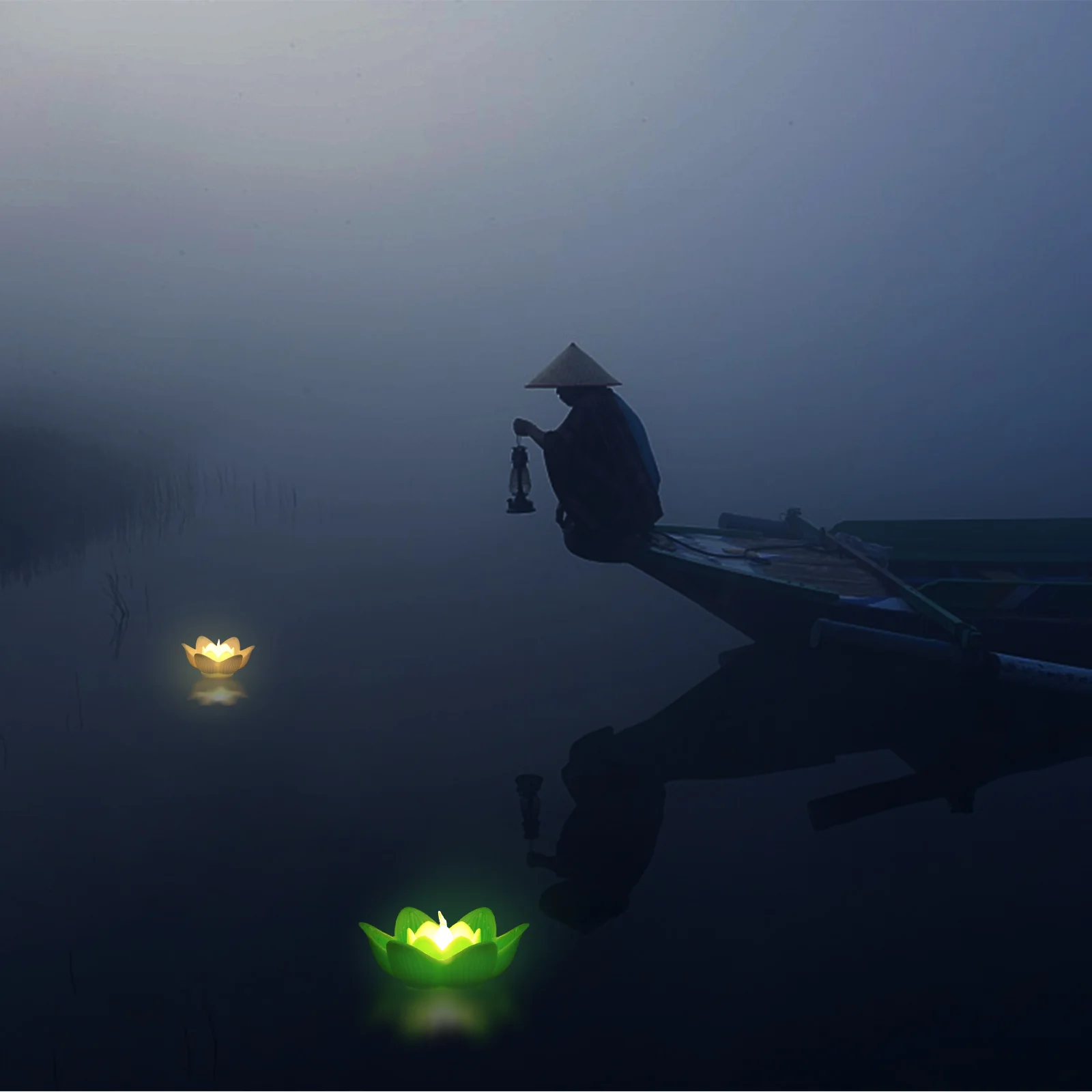 

12Pcs Water Lotus Light LED Lamp Creative Romantic for Garden Pond Festival Decoration Lotus Light