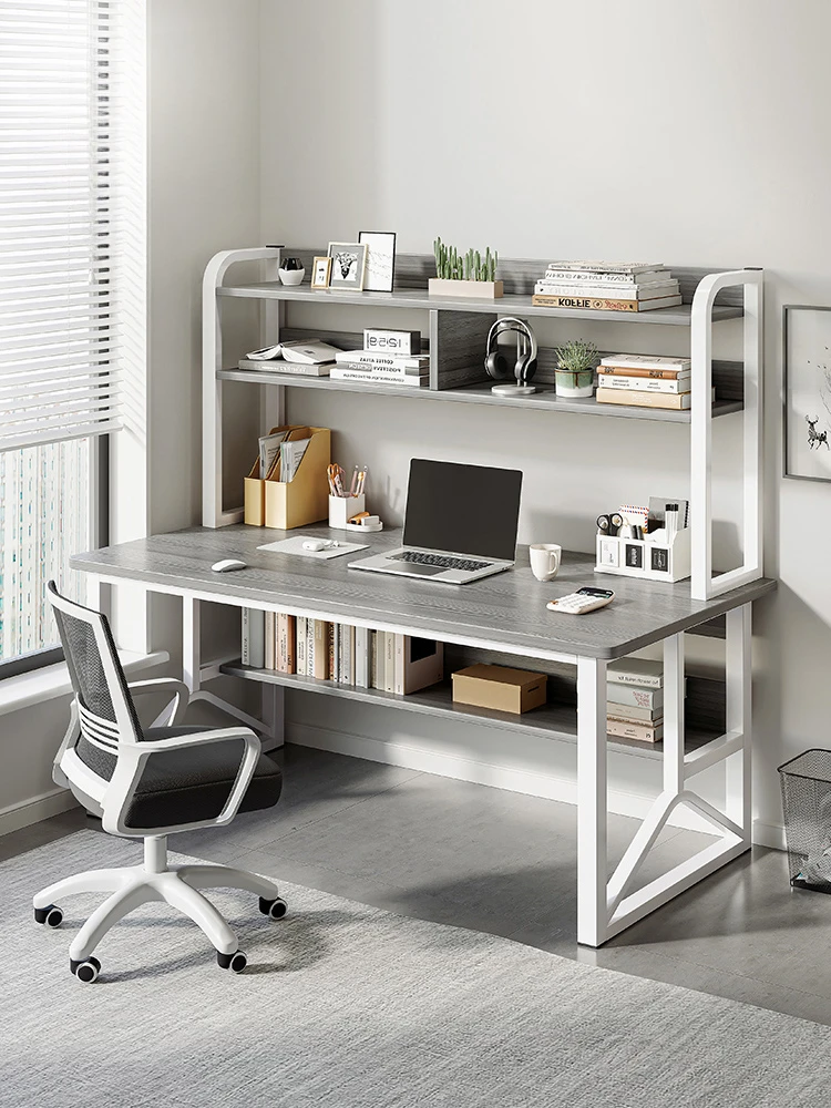 

Desk bookcase integrated modern minimalist home students study desk writing junior high school students