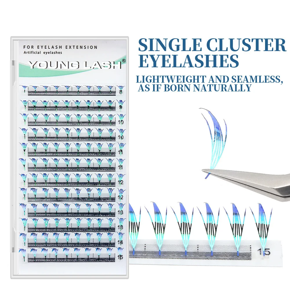 

New Fashion Shiny Tinsel Comic Spire Eyelash Extension Holographic Manga False Eyelashes Anime Colorful Eyelashes For Christmas