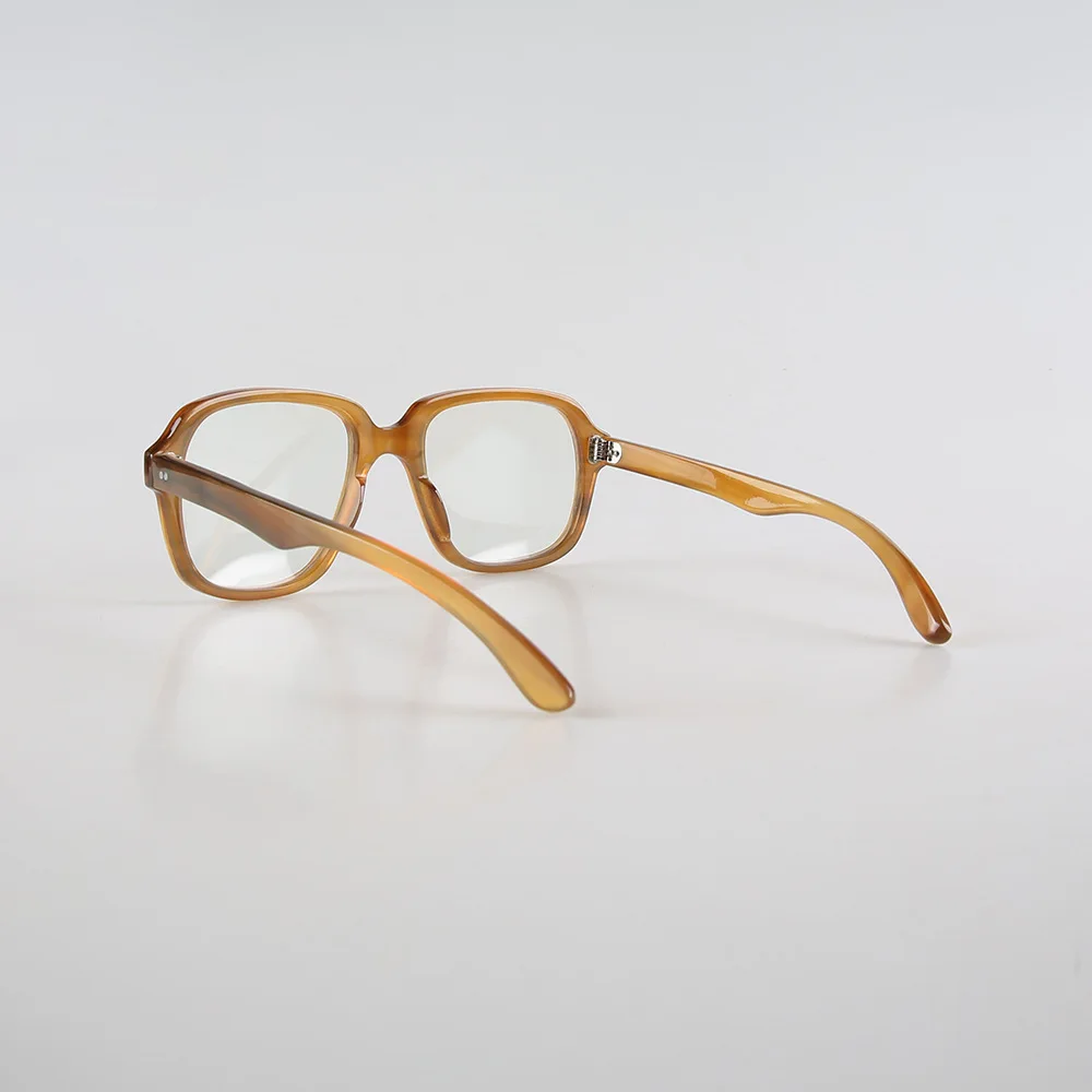 Eyeglass Frames Big Face Vintage Handmade Light Coffee Horn Reading Prescription Women Man Glasses Frames Unique Optical Eyewear