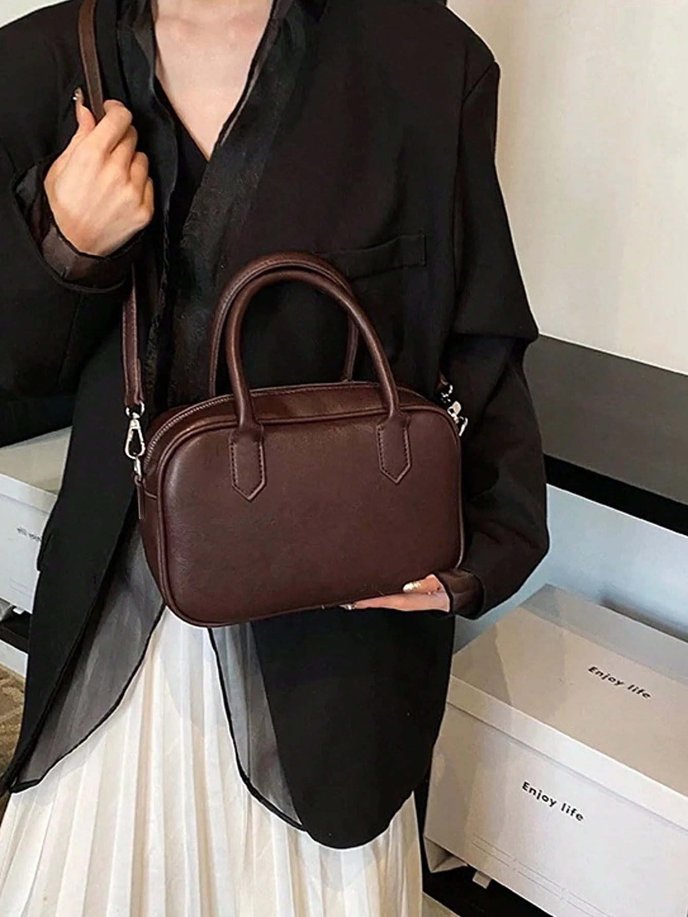 

MIYIN Classic Vintage PU Leather Women's Handbag Solid Color Fashion Designer Messenger Bag High Quality Underarm Shoulder Bag