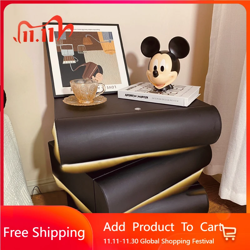 

Living Room Unique Bedside Table Cabinets Storage Space Saving Modular Nightstand Coffee Computer Mesa De Noche Home Furniture