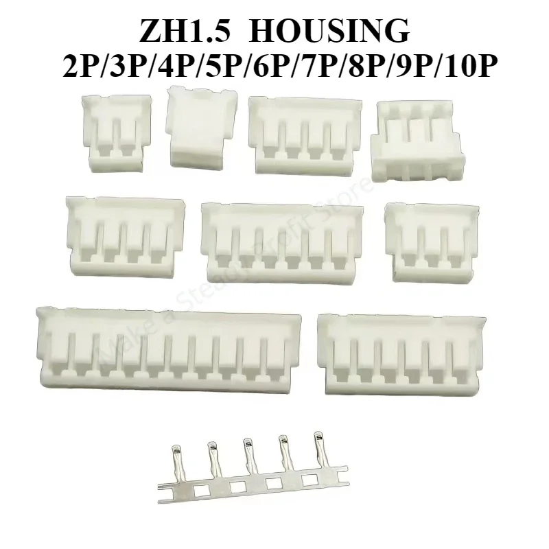 10/50Pcs/lot ZH1.5 Connector 1.5MM PITCH FEMALE HOUSING Plastic Shell Plug 2P/3P/4P/5P/6P/7P/8P/9P/10P FOR PCB BOARD ZH