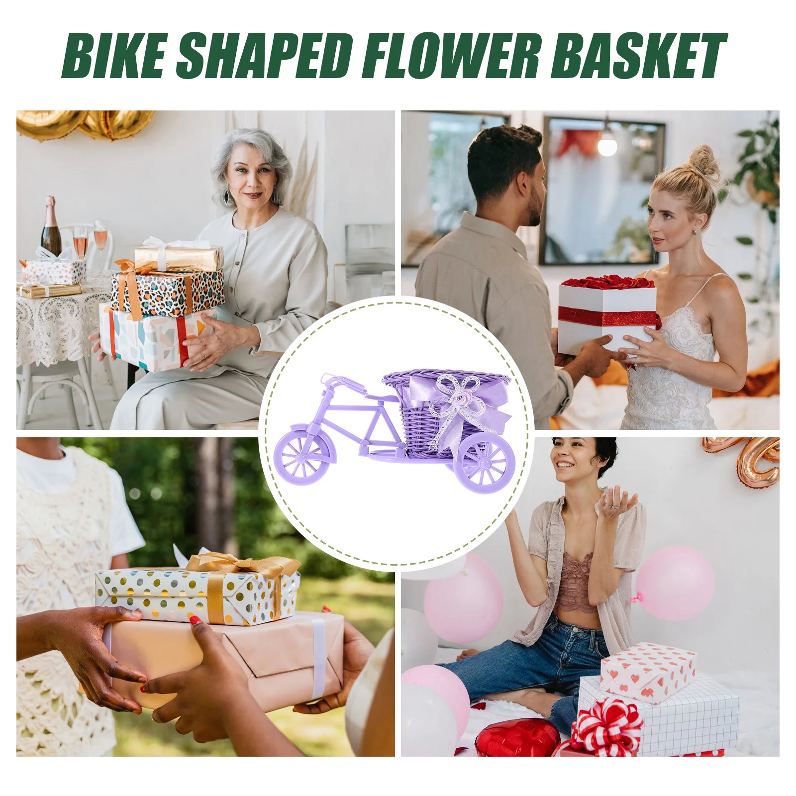 

Handmade Wicker Flower Basket Friendly Pastoral Style Waterproof Craft Succulent Holder for Home Garden