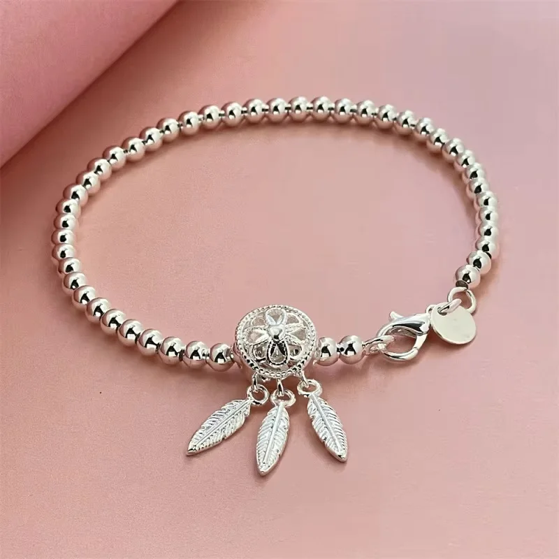 925 Sterling Silver Dream Catcher Bracelet Women Fashion Simple Bracelet Birthday Party Wedding Anniversary Jewelry Gift