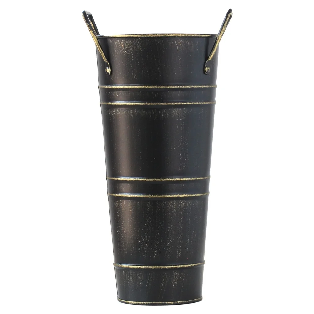 Indoor Metal Umbrella Stand with Round Galvanized Iron Holder Perfect for Entryway Storage of Umbrellas Canes or Walking Aids