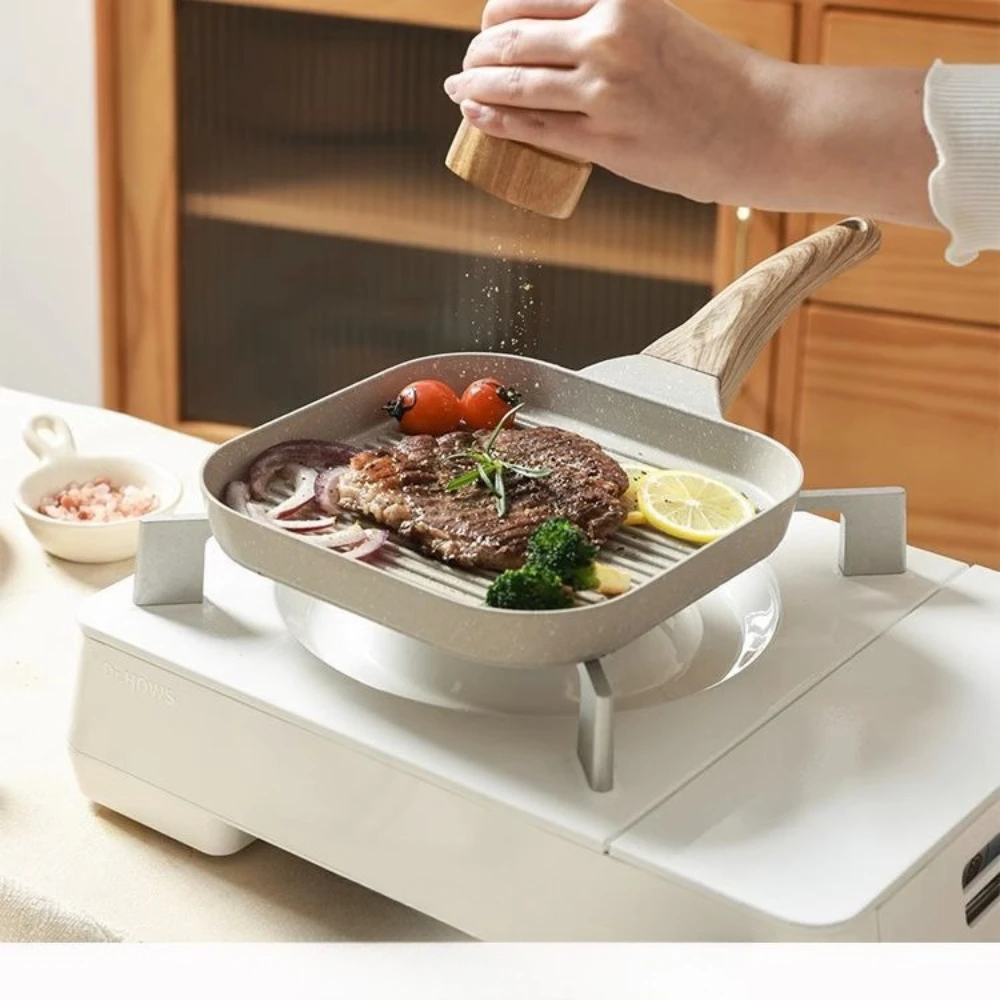 

Wheat stone grill pan steak non-stick skillet frying pan induction cooker gas stove household Korean grill pans