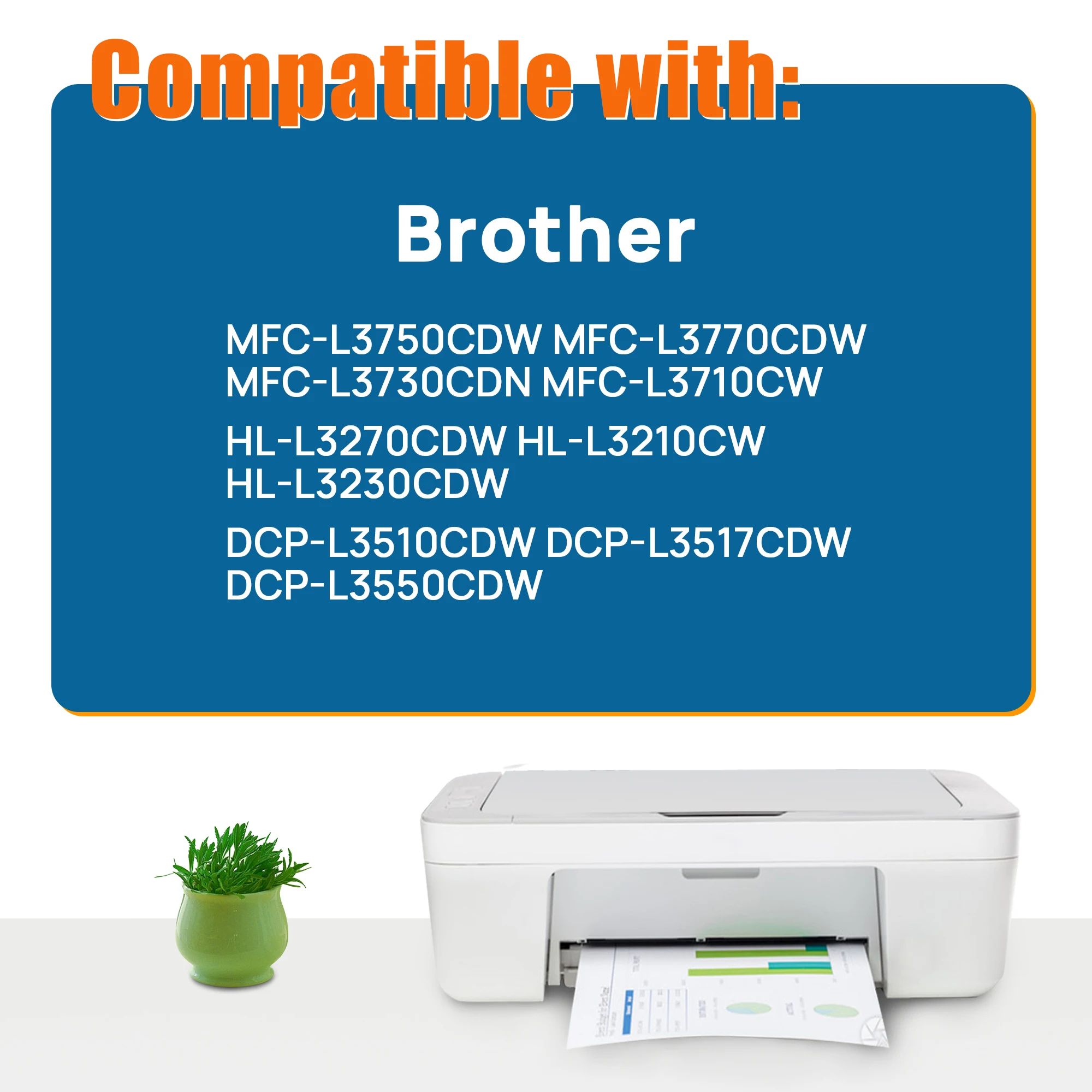 خراطيش حبر Jhaan TN243 TN247 متوافقة مع Brother TN-247 TN-243 لأخيه MFC-L3770CDW MFC-L3750CDW HL-L3230CDW