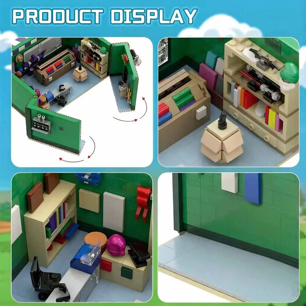 1229PCS The The Android's Dungeon Baseball Card Shop Modular Building MOC Model DIY Building Block Creative Adult Toys Gifts