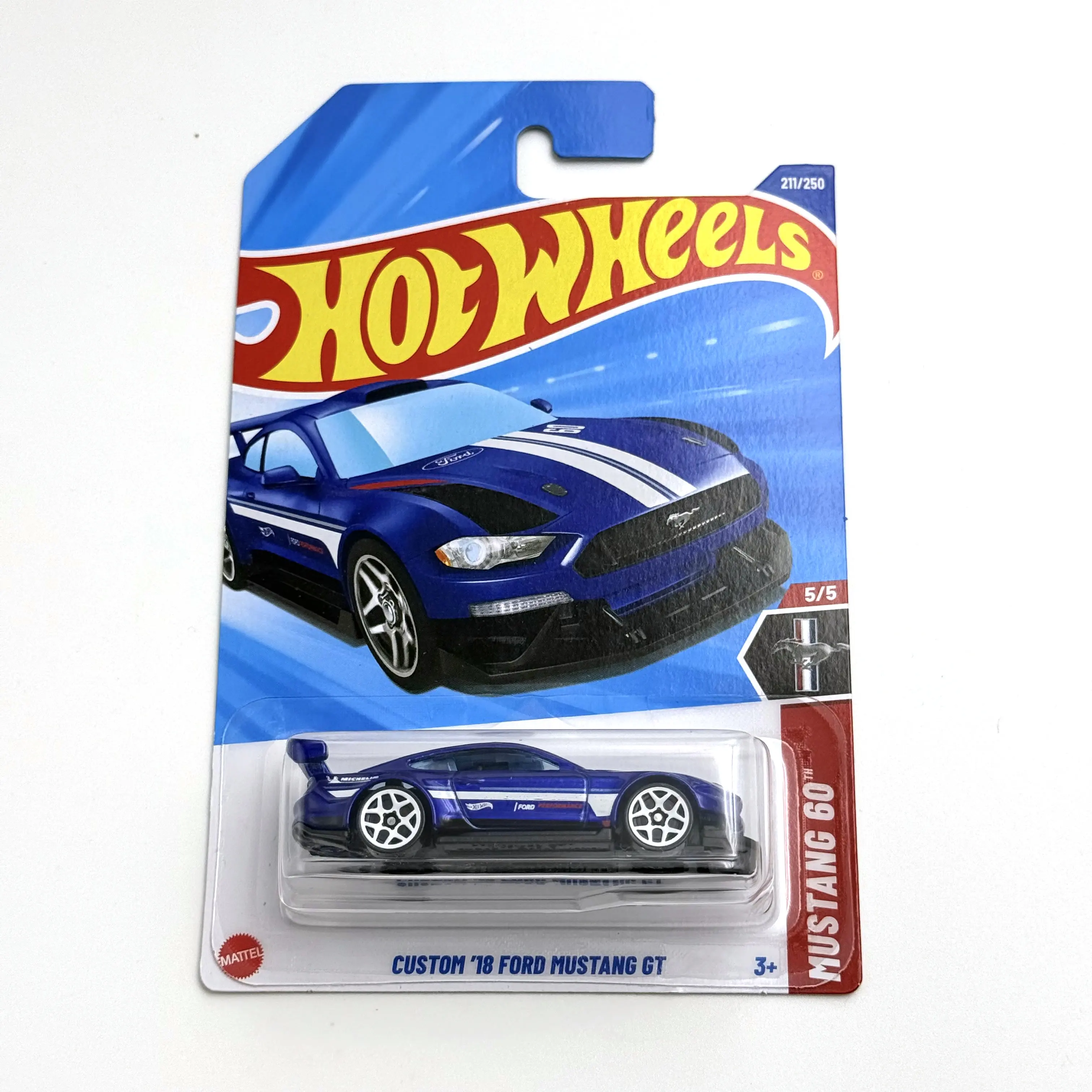 2025-211 Hot Wheels Cars Custom '18 Ford Mustang GT 1/64 Metal Diecast Model Collection Vehículos de juguete