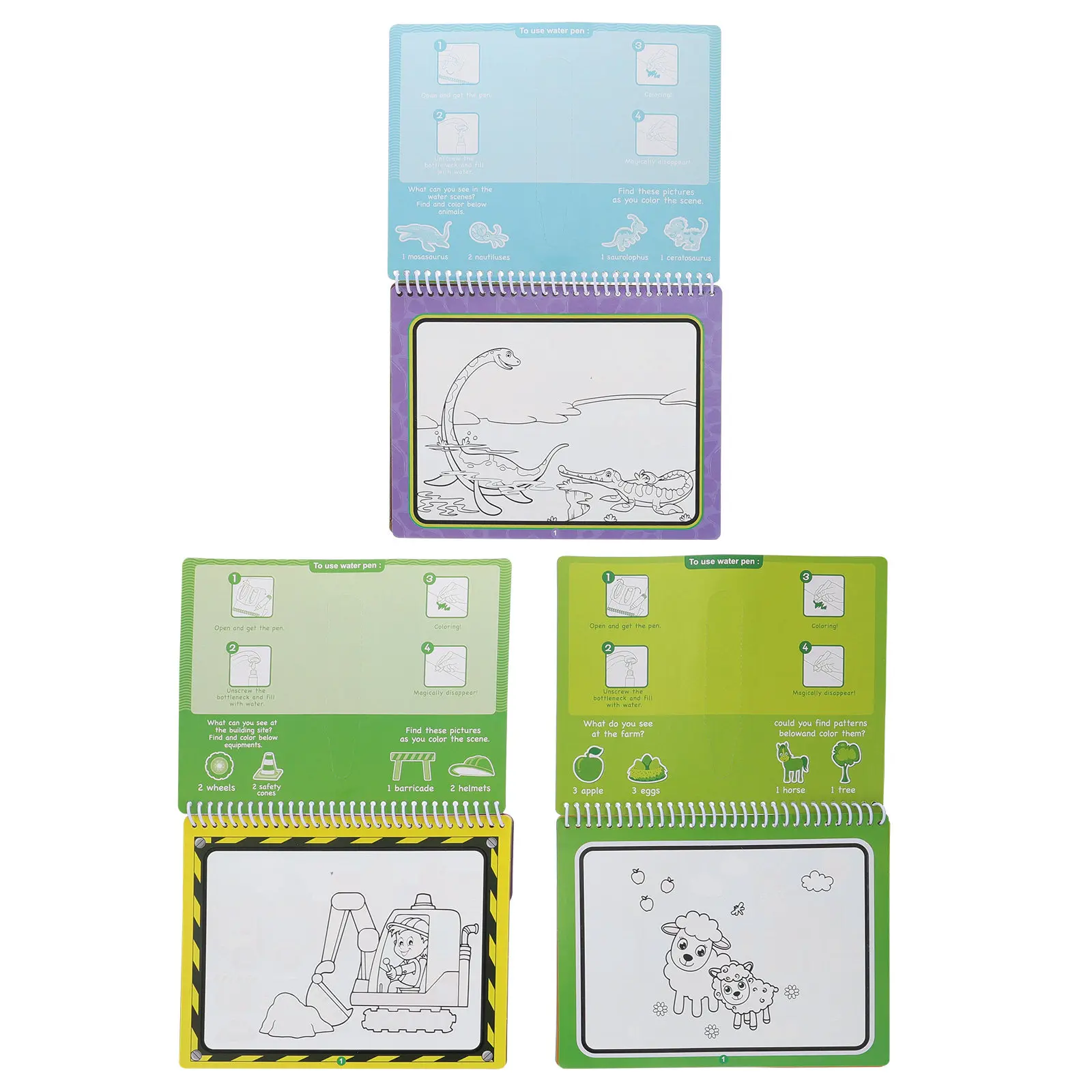 

Набор из 3 книг для детей: безопасные многоразовые обучающие тетради для рисования и граффити, инструмент для обучения рисованию для детей