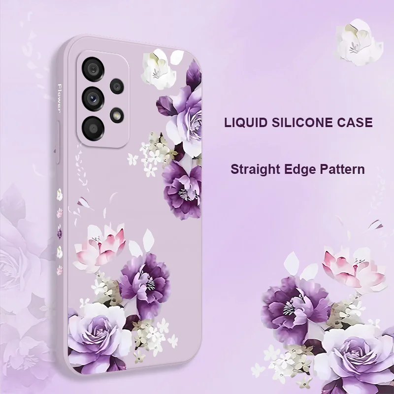 Beautiful Peony Case For Samsung Galaxy A73 A53 A33 A23 A13 A03 A72 A52 A52S A32 A22 A12 A02 A02S A71 A51 A31 A21S 4G 5G Cover