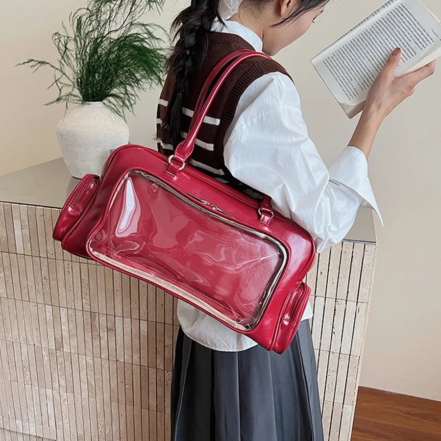 

Аниме-сумка в японском стиле, двухмерная, для униформы, сумка через плечо JK, вместительная, универсальная, с возможностью самостоятельного украшения значками, сумка-итабэг для кукол