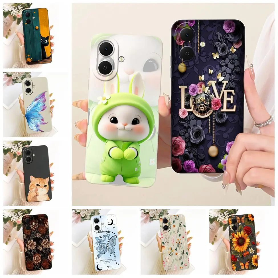 Para Tecno Spark Go2 KM4 funda para Techno Spark Go 2 funda bonita Kawaii de lujo flores de moda Cool pintado carcasa de silicona