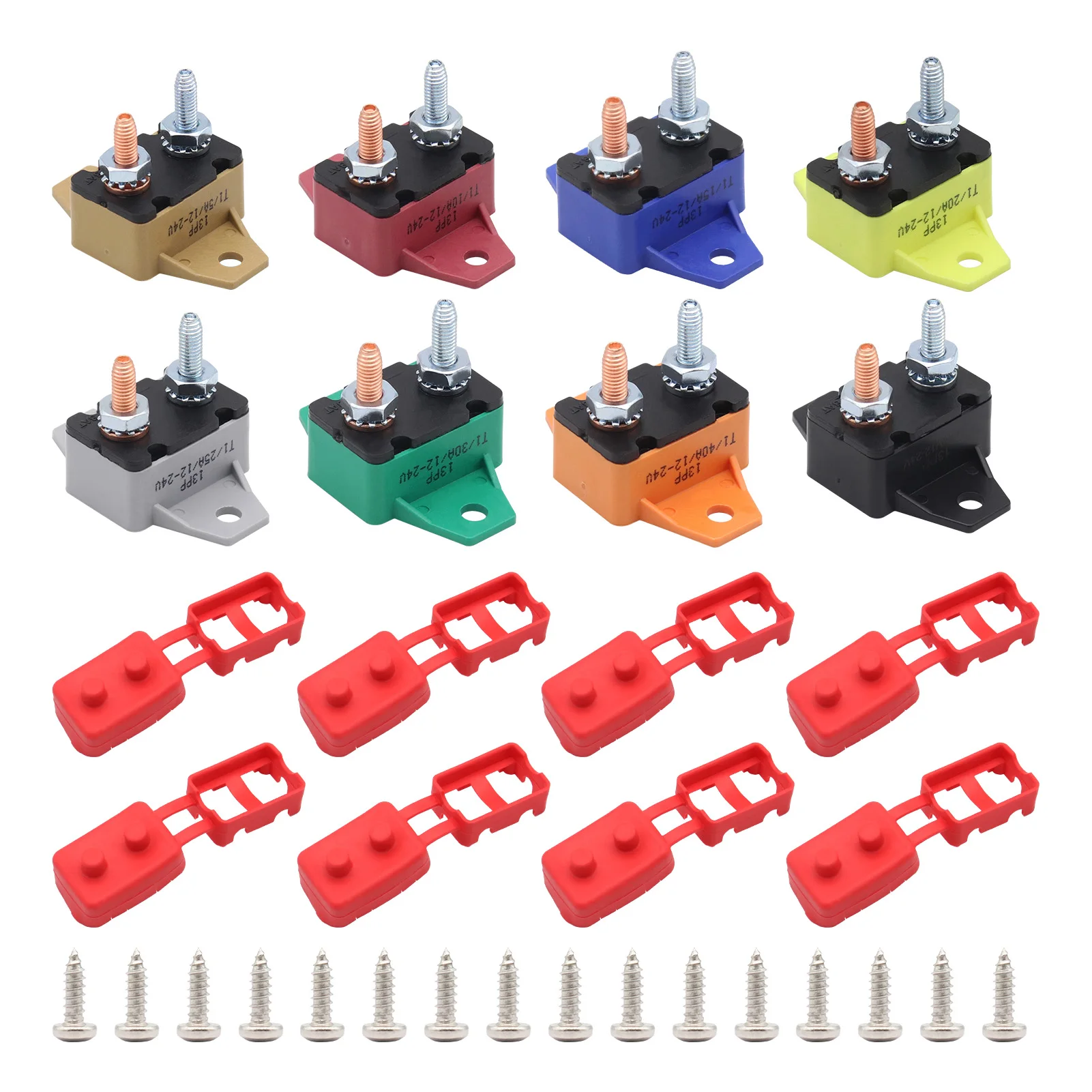 5-50A 12V-24V Automatic Reset Circuit Breaker Automatic Reset Circuit Breaker With Cover Stud Bolts