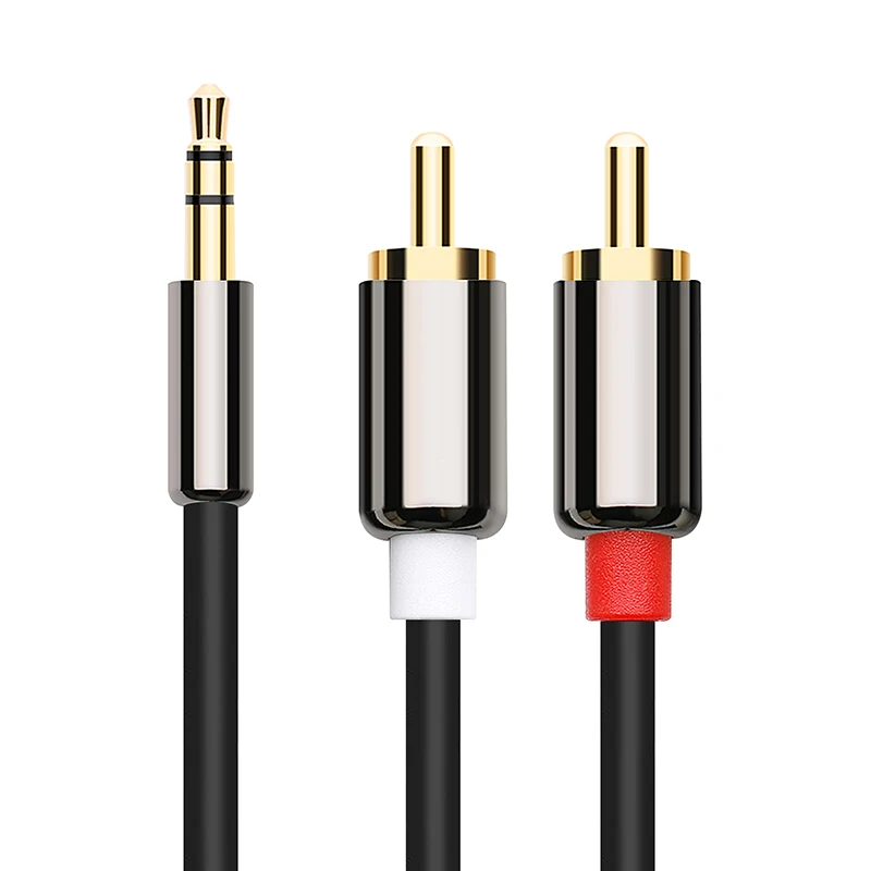 Aux RCA Cable 3.5mm Jack Cord to 2RCA Adapter Cable Bidirectional Extension Cord for Headphone Speaker PC Amplifier Phone