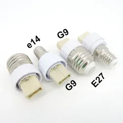 E27 E14 a G9 base lampada portalampada Convertitore presa di corrente Conversione lampadina E14-G9 E27-G9 tipo Adattatore Bianco ignifugo