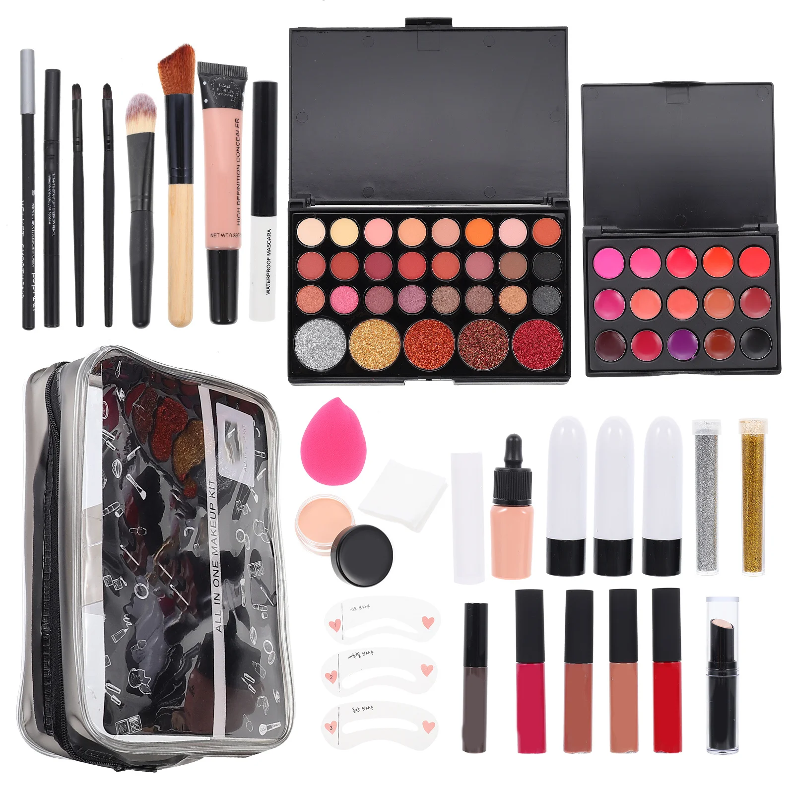 1 Juego 1 Juego para Kit de maquillaje para mujer, Kit todo en uno, cepillos duraderos, herramientas multiusos, suministros de belleza para mujer