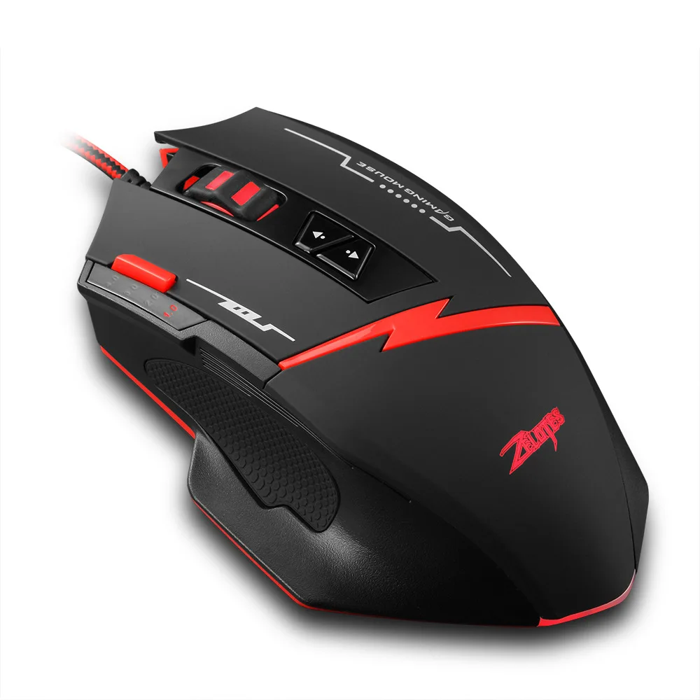 

ZELOTES C8 Programming Gaming Mouse With Fire Keys 8 Button Two Different Hand-Shaped Design USB Wired for Computer Gamers Mice