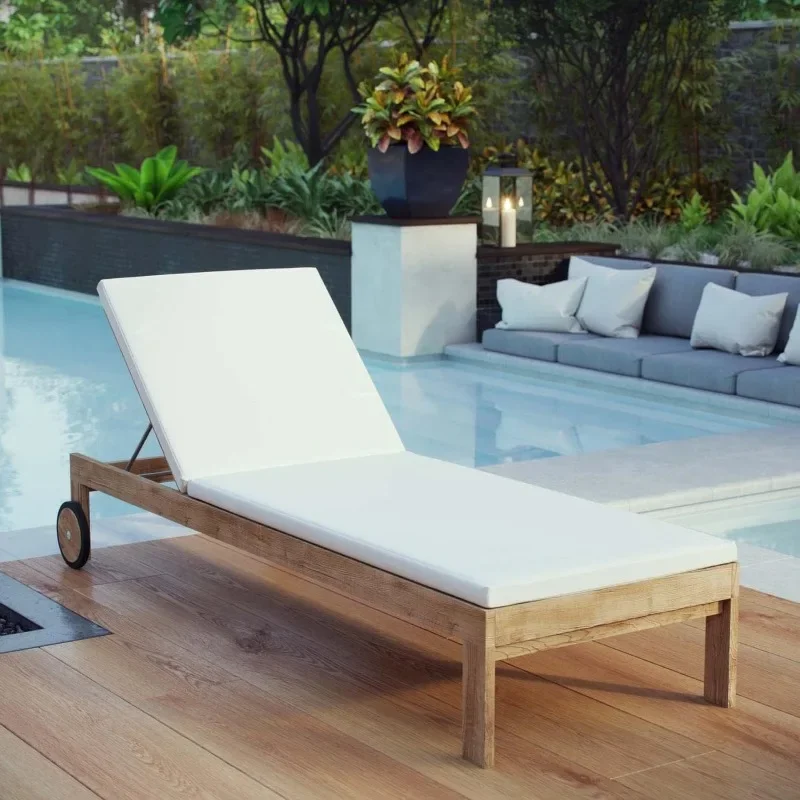 Silla de salón de teca para Patio al aire libre con cojines, sillón reclinable, sofá, cama