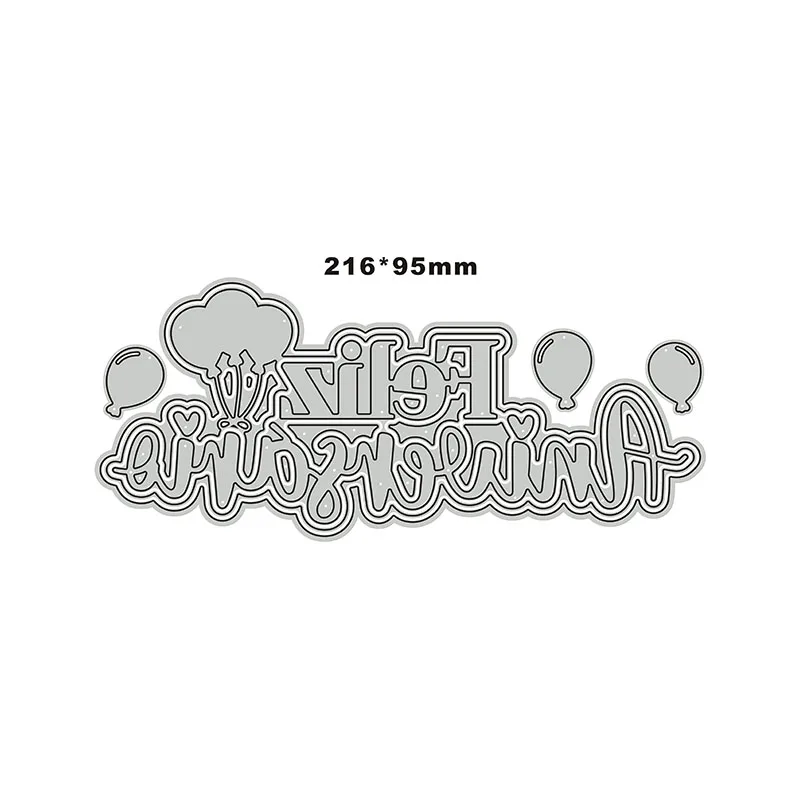 New Happy Birthday And Balloons Craft Embossing Mold 2023 Metal Cutting Dies for DIY Decorative Scrapbooking Album Card Making